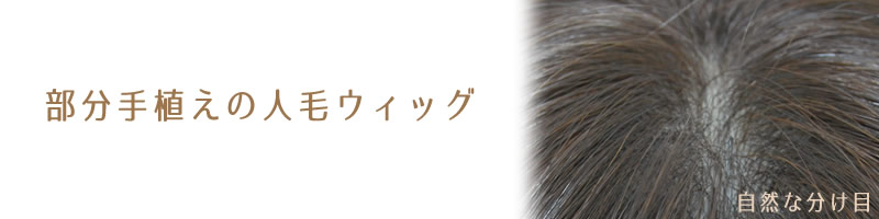 部分手植えの人毛ウィッグ
