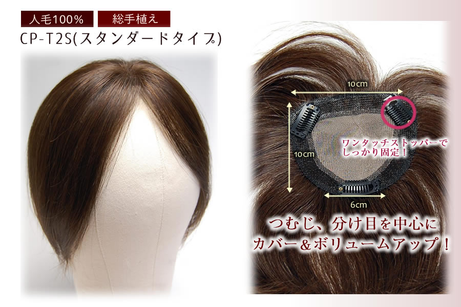 人毛ヘアピース ストレートミディアム Cp T2s カプリス ウィッグ