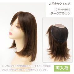 人毛100% 6分ウィッグ 総手植え カバー範囲が広いヘアピース [商品番号：CW-HM10-6]